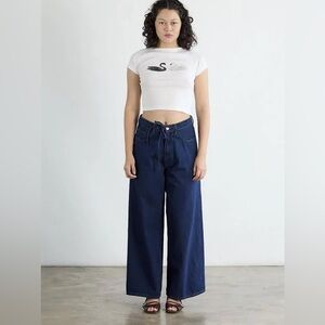 NWT Lisa Says Gah 100% Cotton Faye Pant in Blue Denim